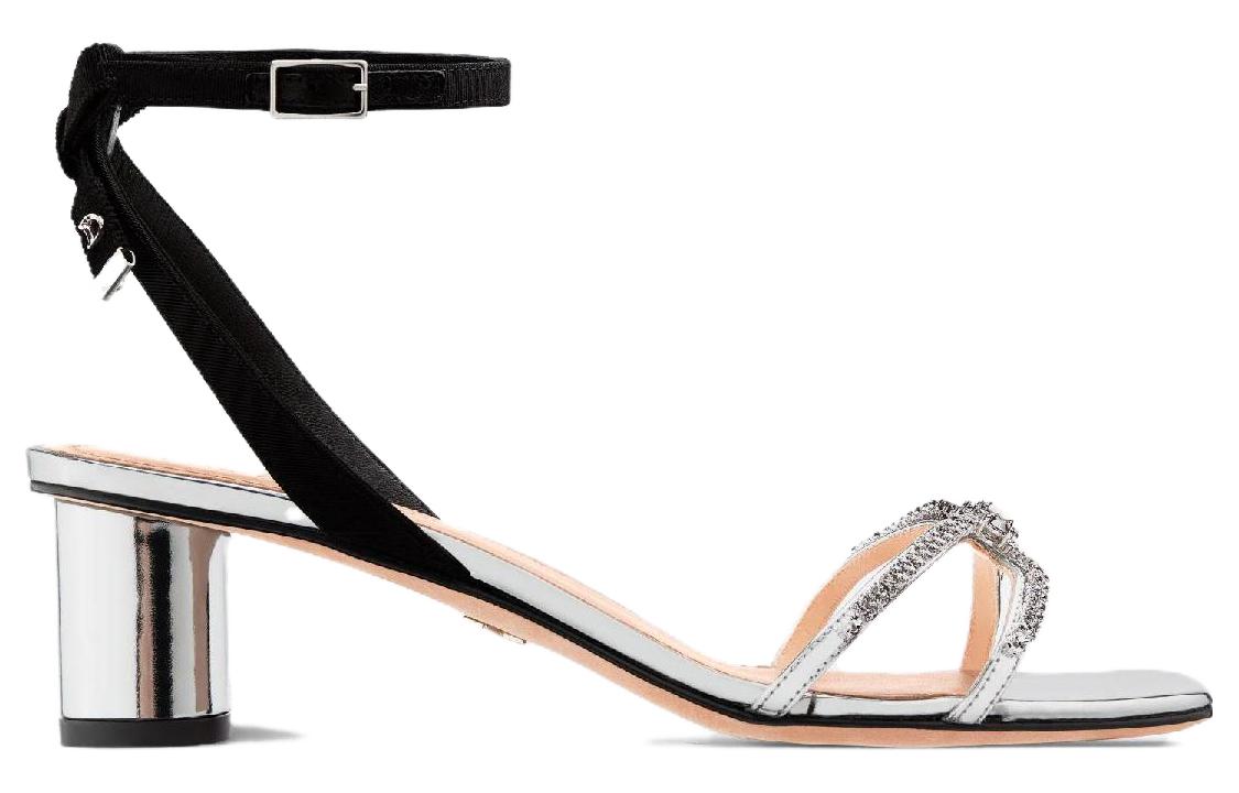 Order (W) Dior Kalfslederen Hoge Hakken Sandalen ''Elegant Zilver'' KCQ890MIT_S59K