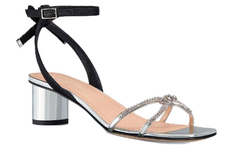 Lookbook (W) Dior Kalfslederen Hoge Hakken Sandalen ''Elegant Zilver'' KCQ890MIT_S59K