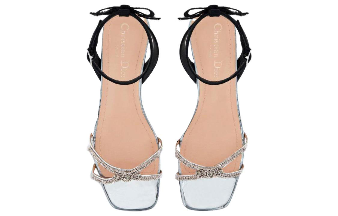 Shop (W) Dior Kalfslederen Hoge Hakken Sandalen ''Elegant Zilver'' KCQ890MIT_S59K