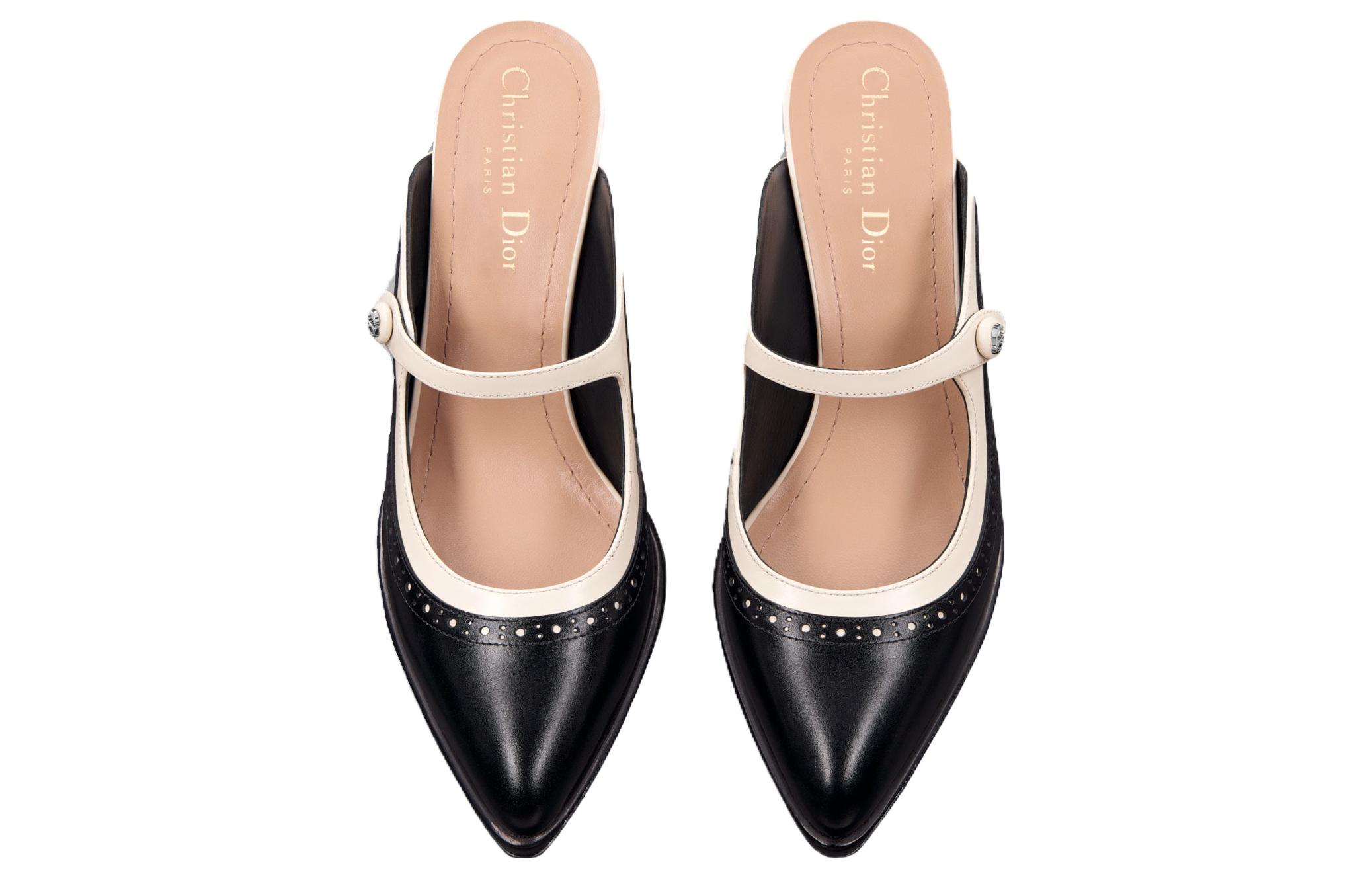Shop (W) Escarpins Dior en Cuir Veau ''Talon Épais Simpliste'' 8cm ''Noir'' KCV132VSO_S11X