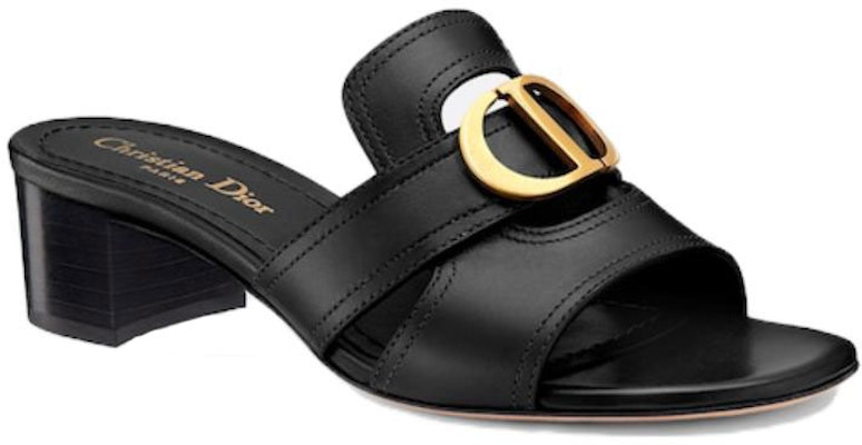 (W) Dior Calfskin Round Toe Block Heel Slide 'Fashion Black' Sepatu Hitam Mewah KCQ270VEA_S900 Order (W) Dior Calfskin Round Toe Block Heel Slide 'Fashion Black' Sepatu Hitam Mewah KCQ270VEA_S900