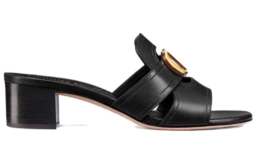 Lookbook (W) Dior Kalbsleder Runde Zehe Blockabsatz Pantolette ''Fashion Schwarz'' KCQ270VEA_S900