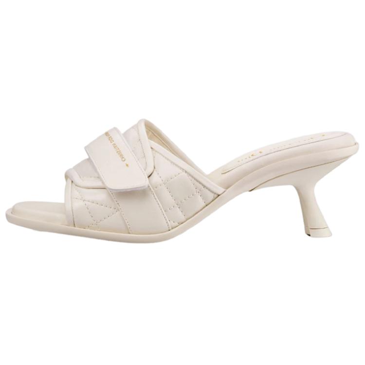 (Women) Dior Cannage 'White Calfskin High Heel Sandal' KDQ730CQC_S03W