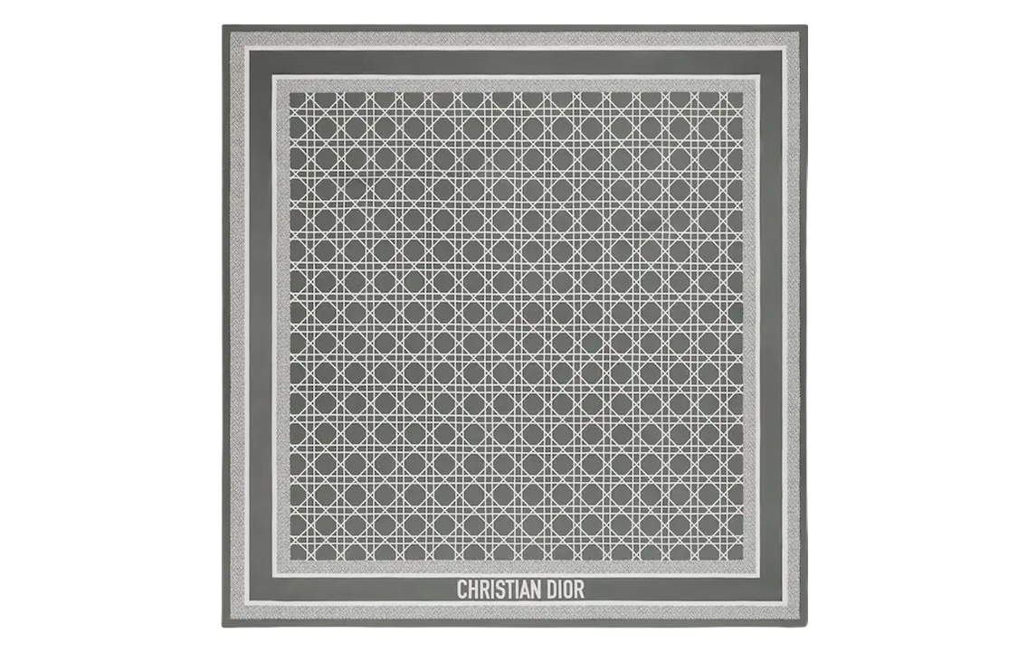 (Women) Dior Cannage Twill Logo Print Scarf for Women - Grey. 35CAN090I607-C800 圖 2
