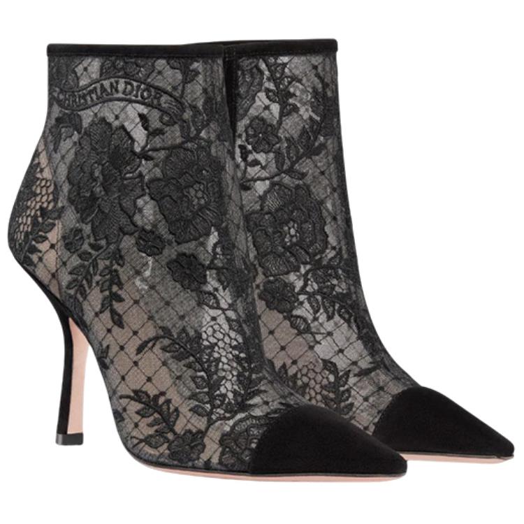 Lookbook (Women) Dior Capture Embroidered Mesh High Heel Booties 'Black' KDI843ROY_S900