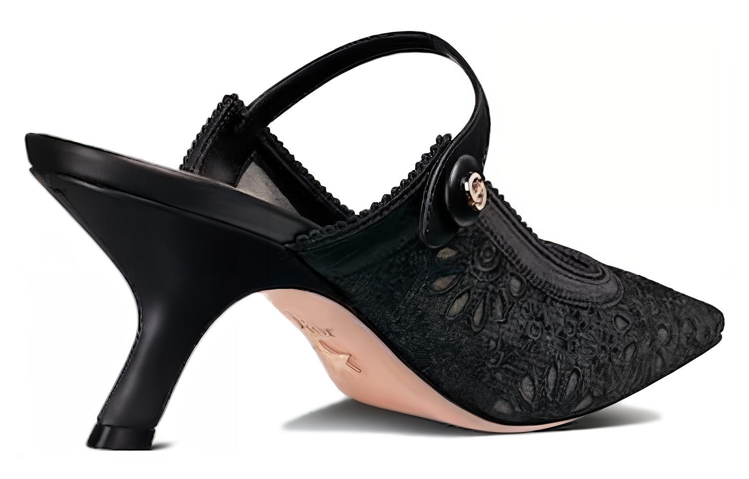 Shop (W) Dior Capture Heeled Mule 'Mode Hitam' KDV031SGR_S900