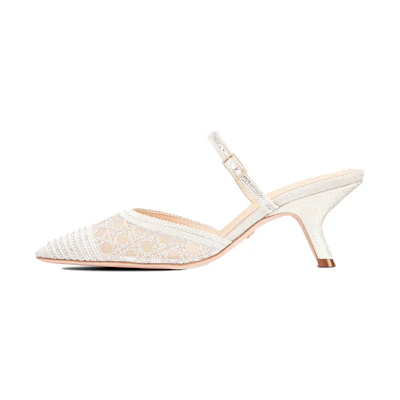 (W) Dior Capture Leather Gold 'Fashion Mule High Heels'