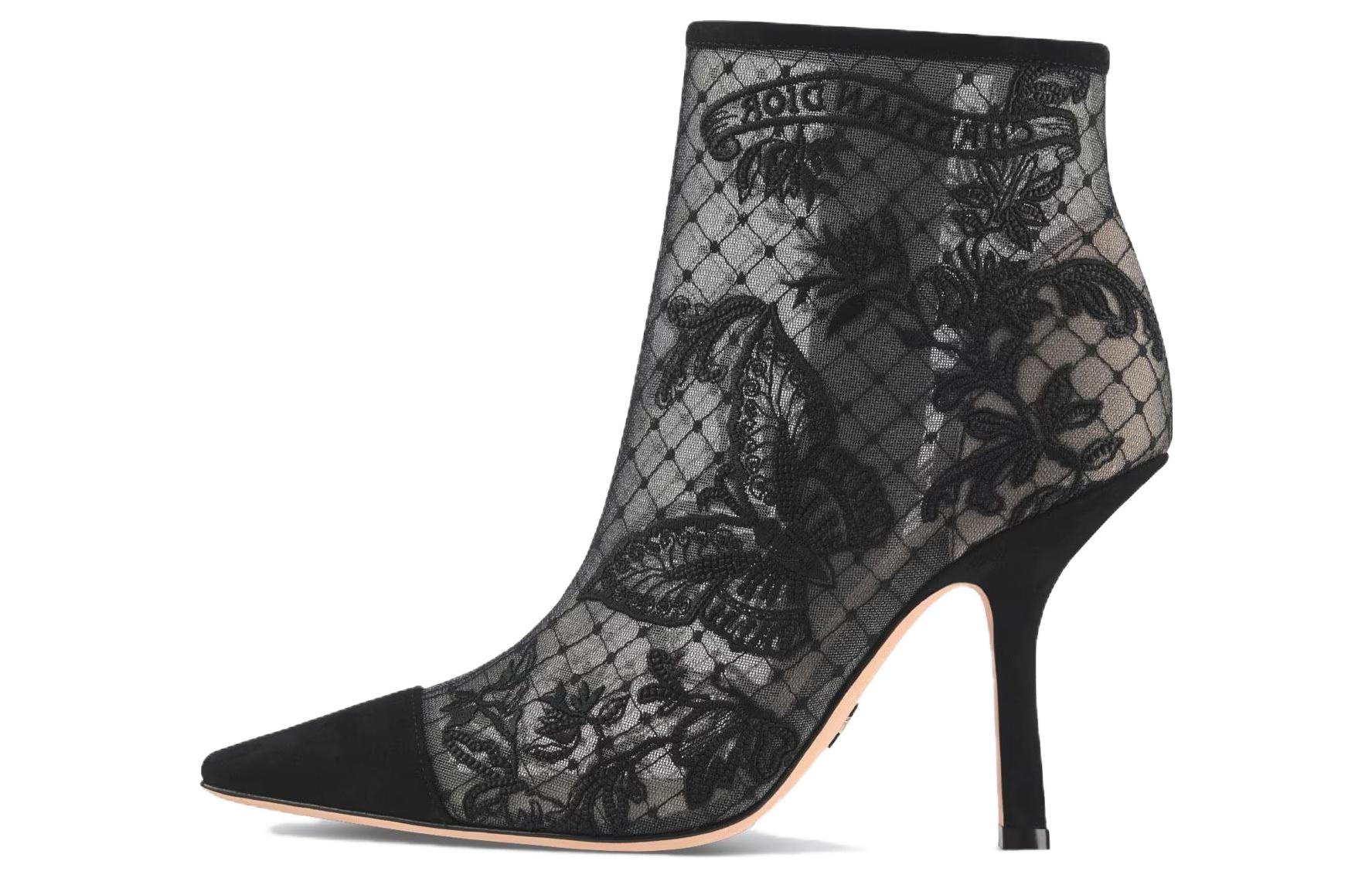 (Women) Dior Capture Mesh 10cm 'Black Short Boot' KDI843BYE_S900