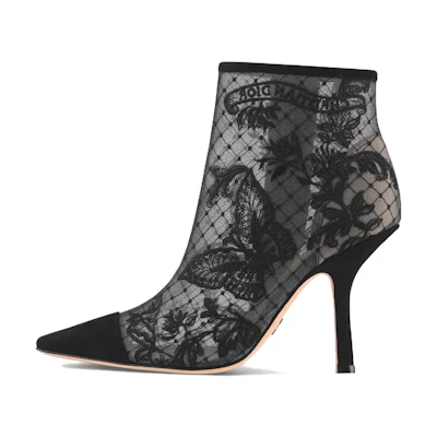(W) Dior Capture Mesh 10cm 'Black Short Boot'