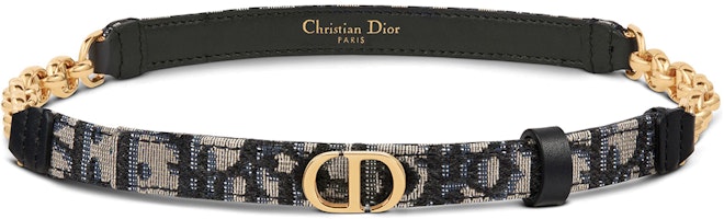 (Women) Dior CARO 30 Montaigne "CD" Blue Belt 1.5cm Width B0258UTZQ-M928 (Women) Dior CARO 30 Montaigne "CD" Blue Belt 1.5cm Width B0258UTZQ-M928