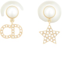 (Women) DIOR CD Asymmetric Star Charm Earrings White/Gold Metal Resin for Women E1038TRICY_D03S (Women) DIOR CD Asymmetric Star Charm Earrings White/Gold Metal Resin for Women E1038TRICY_D03S