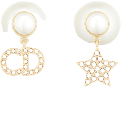 (Women) DIOR CD Asymmetric Star Charm Earrings White/Gold Metal Resin for Women E1038TRICY_D03S Buy (Women) DIOR CD Asymmetric Star Charm Earrings White/Gold Metal Resin for Women E1038TRICY_D03S