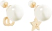 Purchase (Women) DIOR CD Asymmetric Star Charm Earrings White/Gold Metal Resin for Women E1038TRICY_D03S