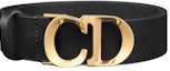 Order (W) ディオール CD ブラック カーフスキン レザー ベルト 女性用 2CM スムーズバックル B0328UVWVM900