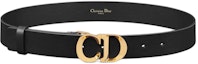 Lookbook (W) ディオール CD ブラック カーフスキン レザー ベルト 女性用 2CM スムーズバックル B0328UVWVM900