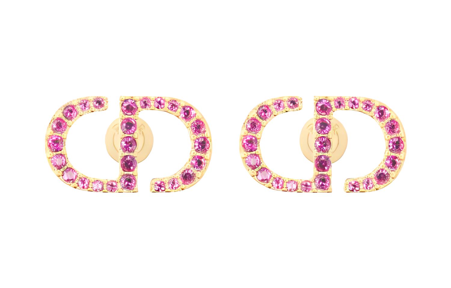 (Women) DIOR CD Letter Shaped Metal Stud Earrings  Purple. E1742PTCCYD37P