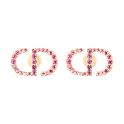 (Women) DIOR CD Letter Shaped Metal Stud Earrings Purple. E1742PTCCYD37P