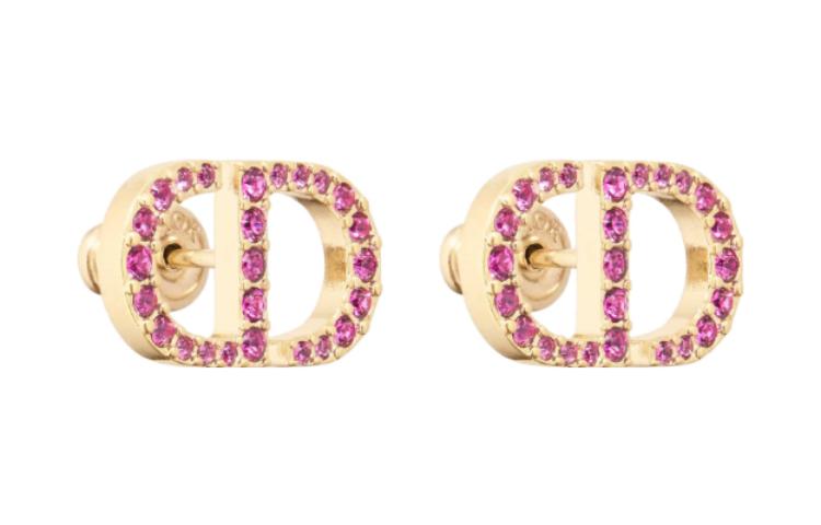 Lookbook (W) Anting Logam Berbentuk Huruf DIOR CD Ungu. E1742PTCCYD37P