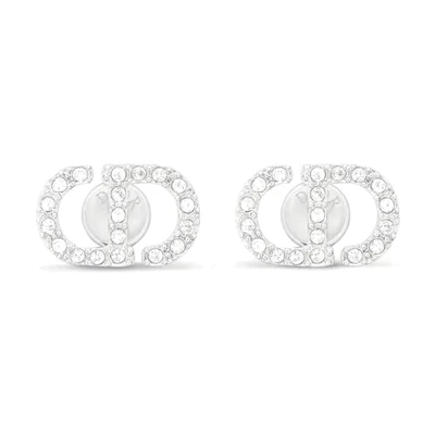 (Women) DIOR CD Letter Style Crystal Metal Earrings for Women - Silver. E3045WOMCYD001
