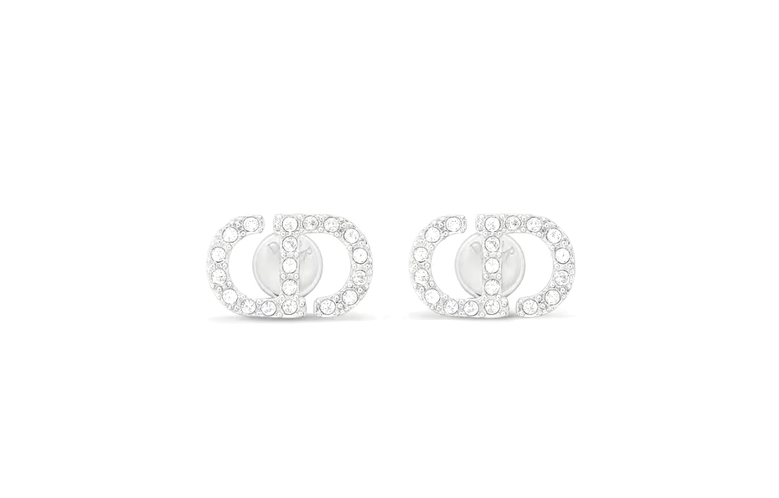 (Women) DIOR CD Letter Style Crystal Metal Earrings for Women - Silver. E3045WOMCYD001 圖 2
