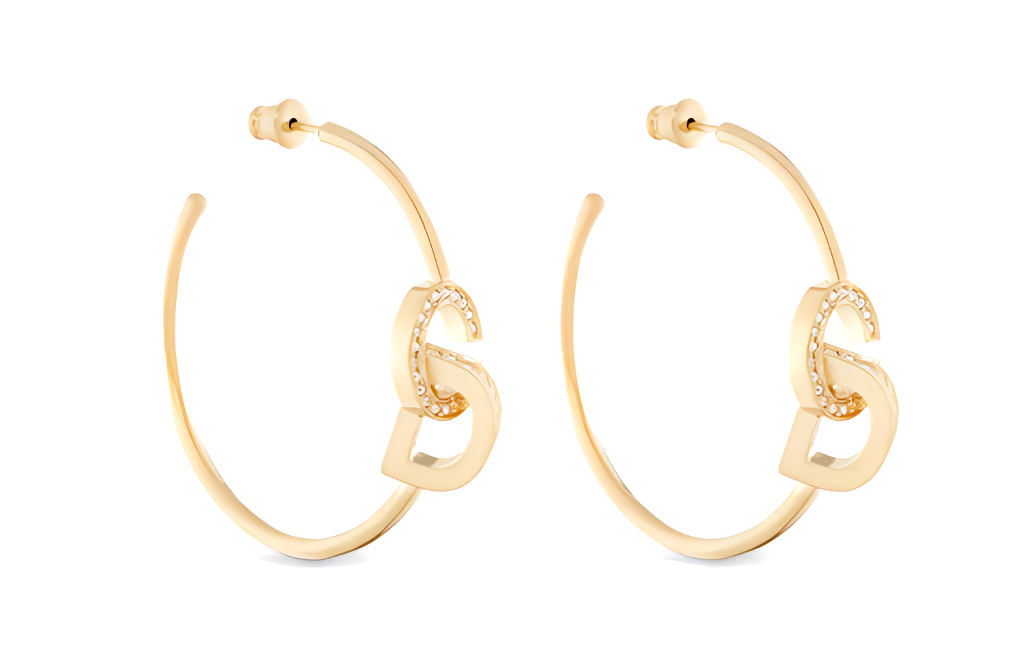 (Women) DIOR CD Lock Gold Hoop Earrings for Women. E2429WOMCY-D03S