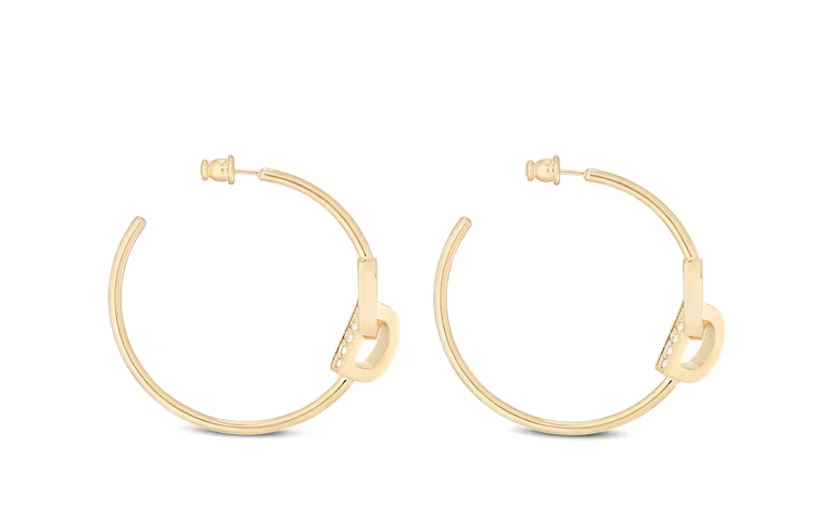 (Women) DIOR CD Lock Gold Hoop Earrings for Women. E2429WOMCY-D03S 圖 3