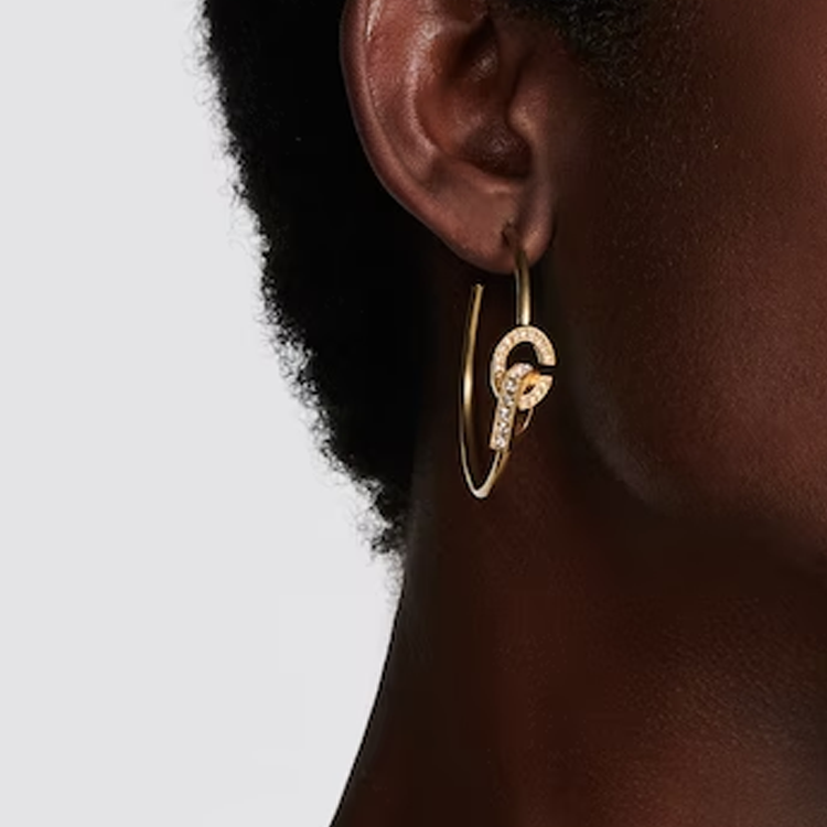 (Women) DIOR CD Lock Gold Hoop Earrings for Women. E2429WOMCY-D03S 圖 4