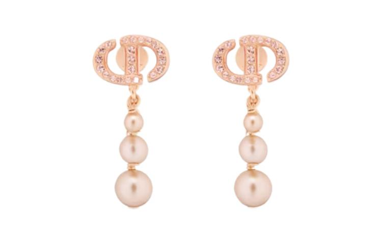 (Women) DIOR CD Logo Metal Resin Pearl Crystal  Earrings - Pink. E3110WOMCYD12P 圖 2