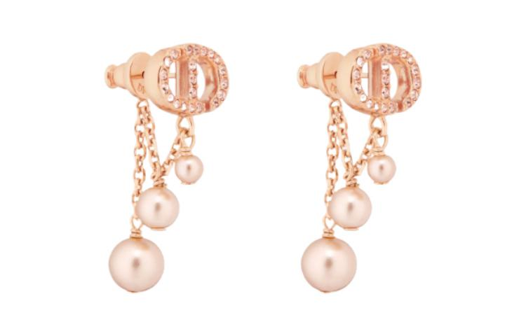 (Women) DIOR CD Logo Metal Resin Pearl Crystal  Earrings - Pink. E3110WOMCYD12P 圖 3