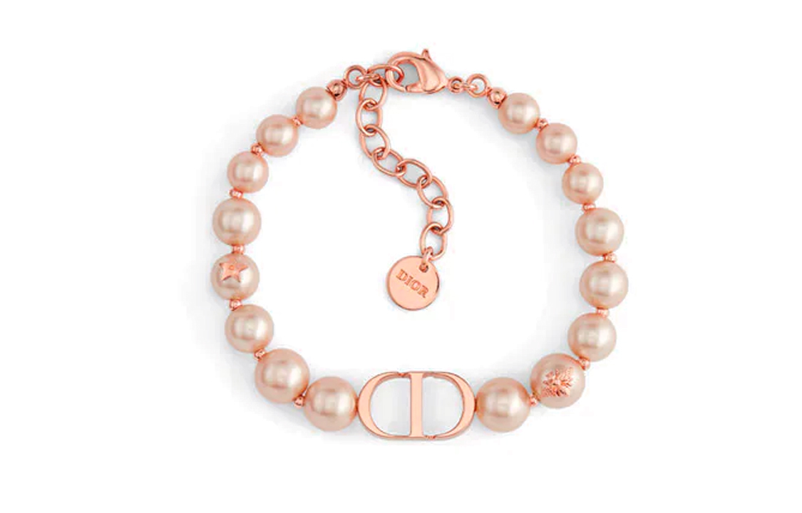 (Women) DIOR CD Logo Resin Metal Bracelet for Women in Rose Gold. B1772WOMRS_D09P