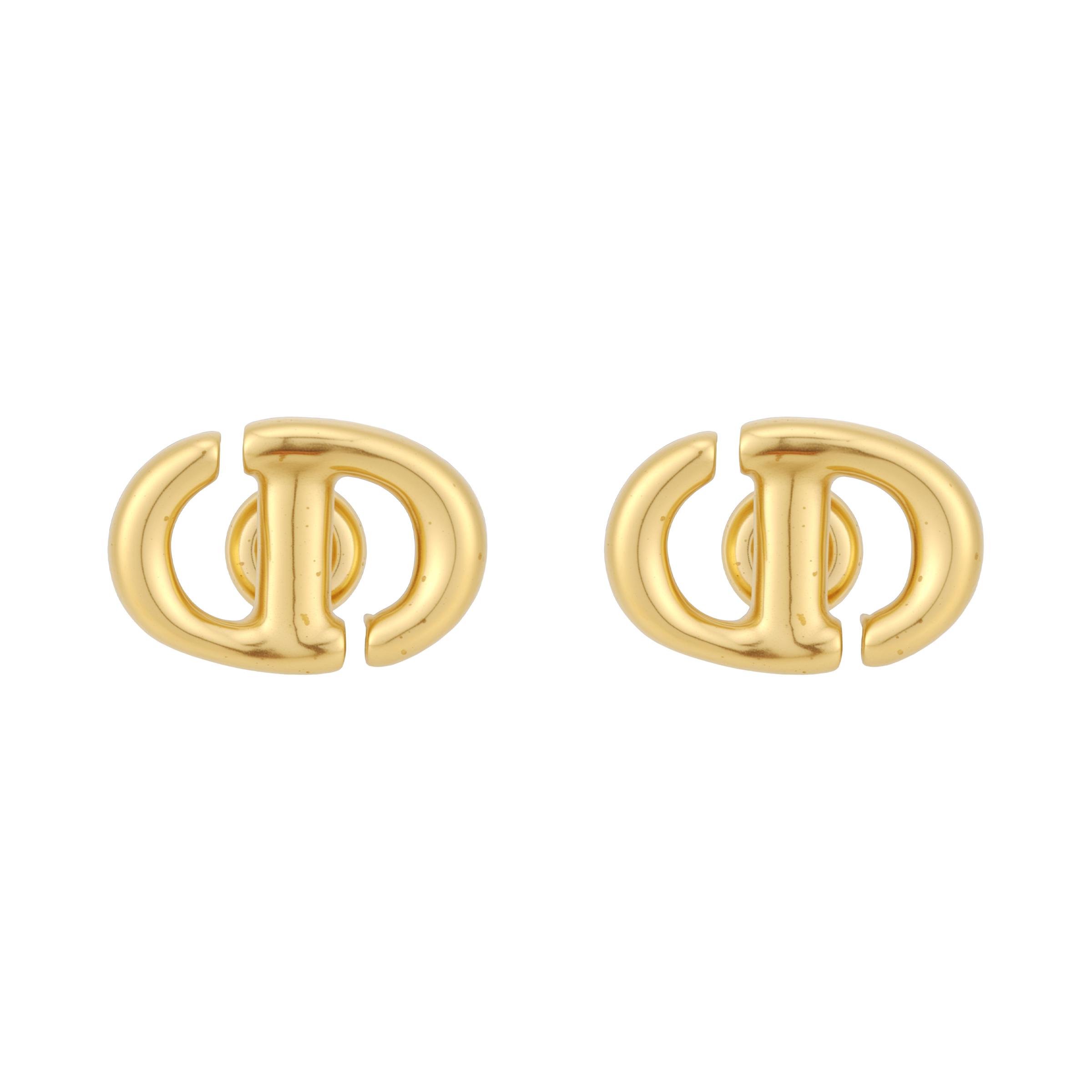 (Women) DIOR CD Navy Gold Finish Metal Stud Earrings for Women. E1594CDNMT-D300