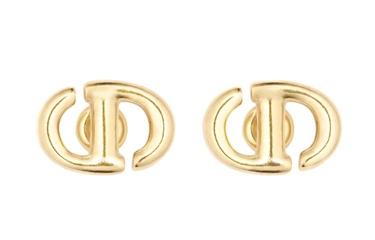(Women) DIOR CD Navy Gold Finish Metal Stud Earrings for Women. E1594CDNMT-D300 圖 2