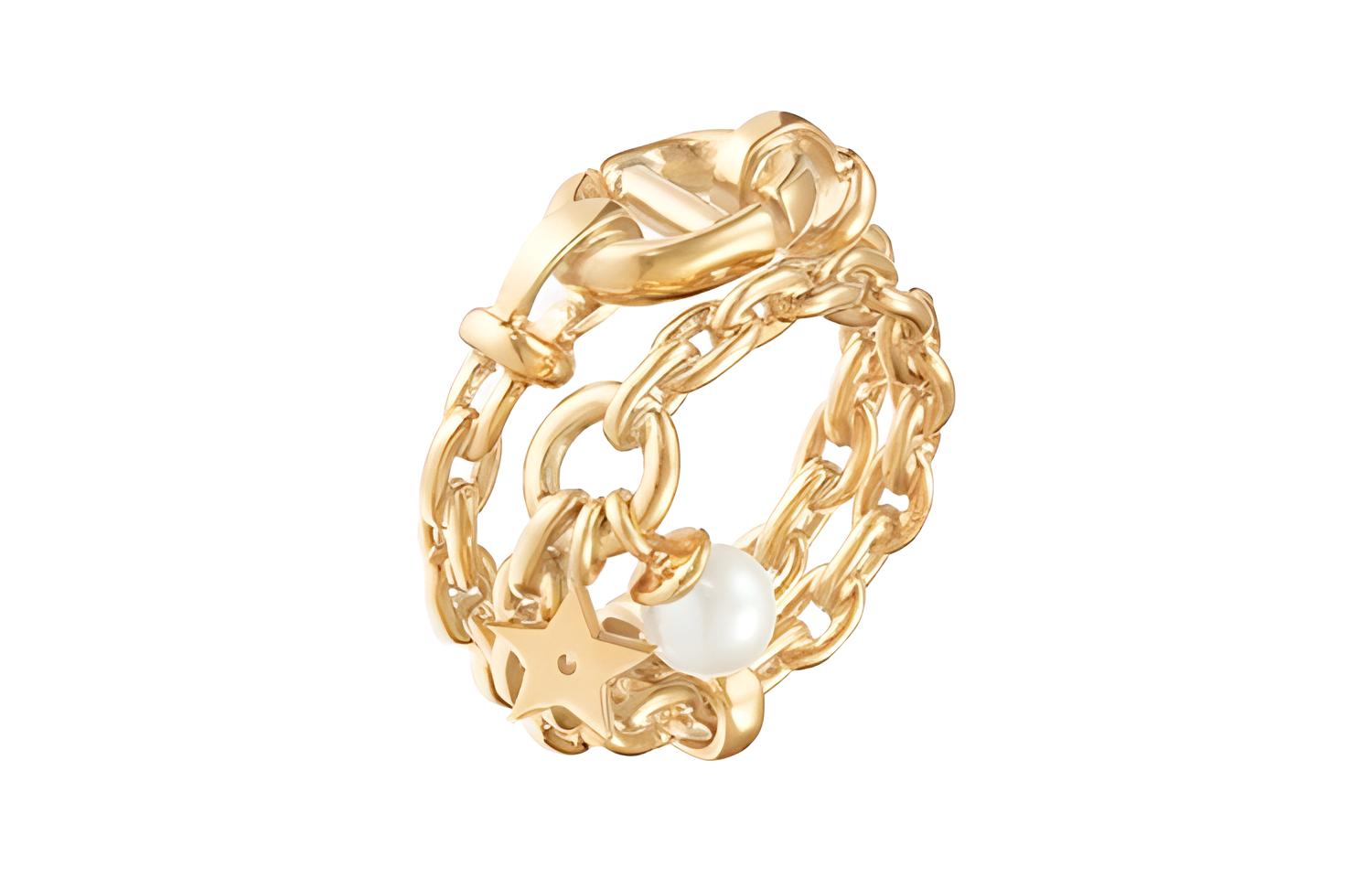 (Women) Dior CD Navy Gold Ring for Women R1014CDNRS-D301