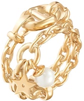 (Women) Dior CD Navy Gold Ring for Women R1014CDNRS-D301 (Women) Dior CD Navy Gold Ring for Women R1014CDNRS-D301