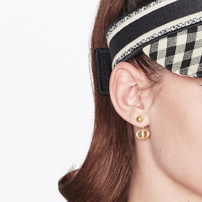 (Women) DIOR CD Navy Logo Brass Earrings for Women - Gold E1812CDNMT-D300 Lookbook (Women) DIOR CD Navy Logo Brass Earrings for Women - Gold E1812CDNMT-D300