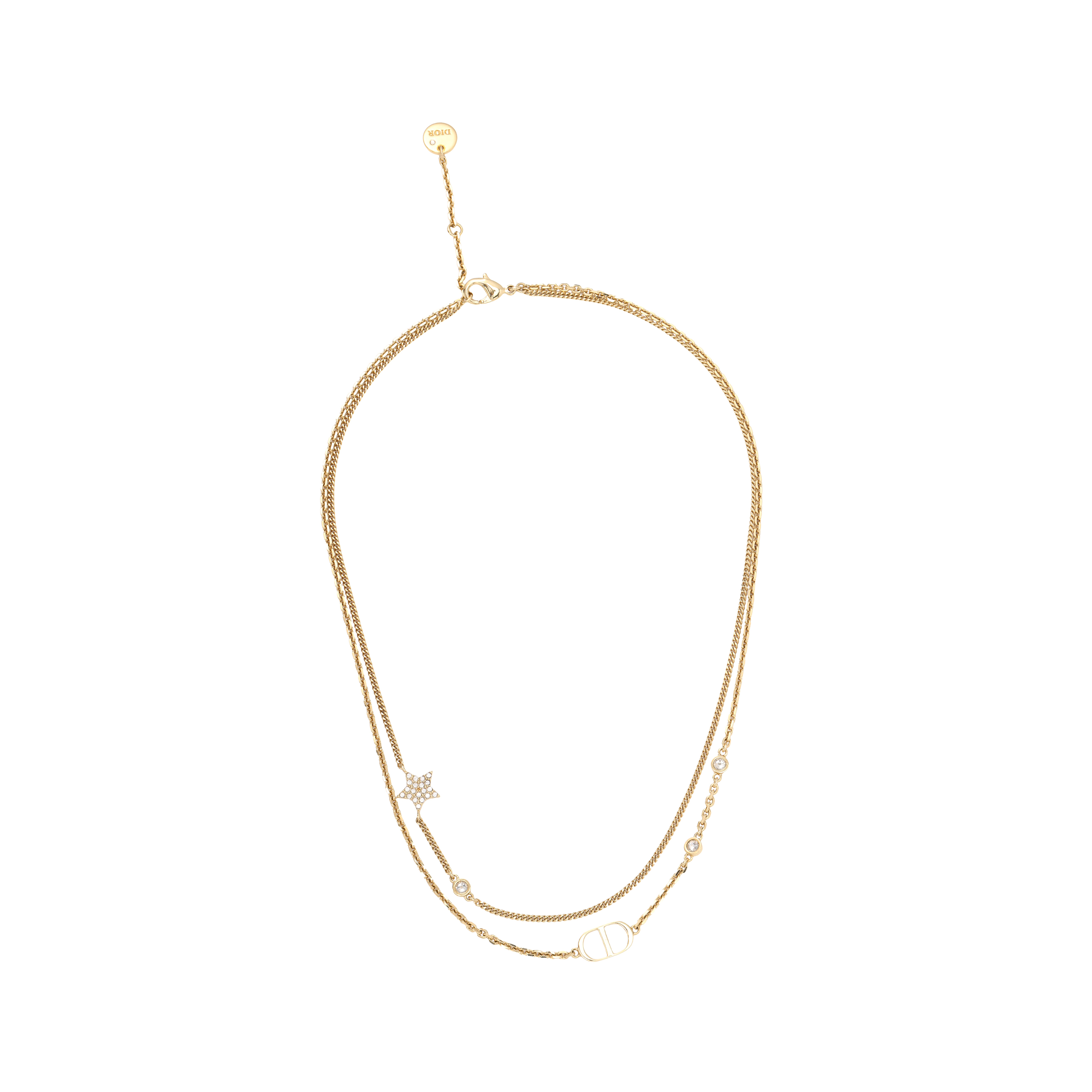(Women) DIOR CD Series Double Layer Gold Metallic Necklace for Women N1155PMTCY-D301 圖 4