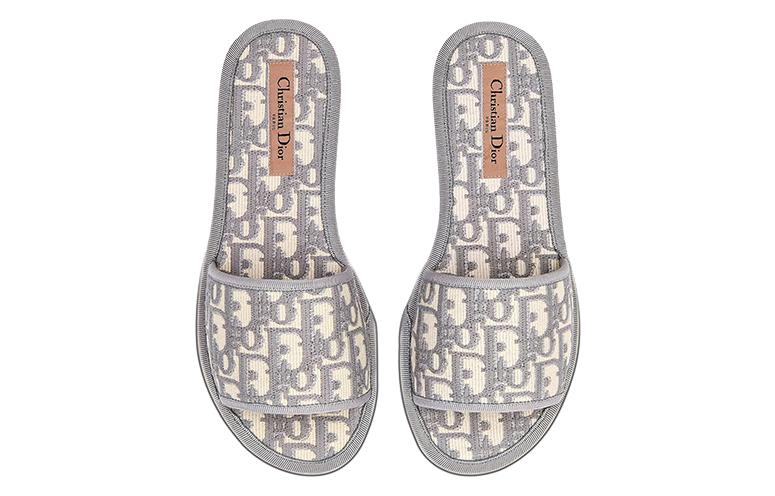 (W) Dior Chez Moi Embroidered Slide 'Grey' 圖 4