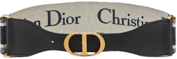 (Women) Dior Christian Dior Belt Black/Beige Monogram CD Buckle 6.5cm Width. B0003CBTE-M928 (Women) Dior Christian Dior Belt Black/Beige Monogram CD Buckle 6.5cm Width. B0003CBTE-M928