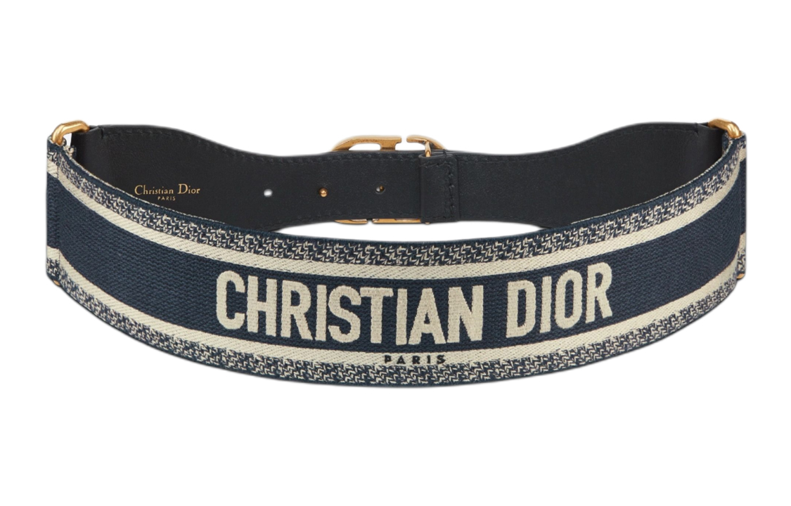 Lookbook (W) Sabuk Dior Christian Dior Hitam/Beige Monogram Gesper CD Lebar 6.5cm. B0003CBTE-M928