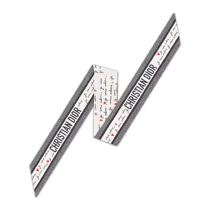 (Women) DIOR Christian Dior Logo Contrast Jacquard Silk Scarf Women White Limited Edition 45ADO106I608_C089 圖 4