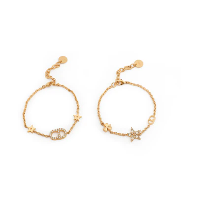(Women) DIOR Clair D Lune Gold-Plated Bracelet Set Gold Gift Bag Edition B1039CDLCY-D301