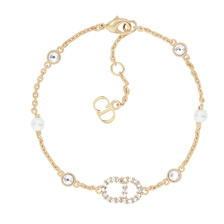 (Women) DIOR Clair D Lune Gold Bracelet with Faux Pearls & Crystals for Women B0668CDLCY_D301 圖 4