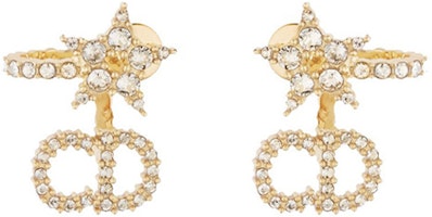 (Women) Dior Clair D Lune Gold Crystal Earrings for Women with Gift Bag/Box. E1099CDLCY-D301 (Women) Dior Clair D Lune Gold Crystal Earrings for Women with Gift Bag/Box. E1099CDLCY-D301