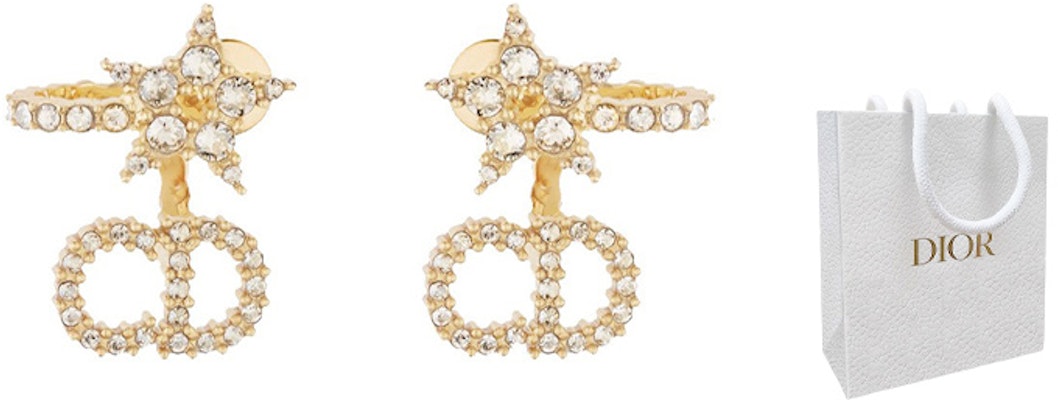 (Women) Dior Clair D Lune Gold Crystal Earrings for Women with Gift Bag/Box. E1099CDLCY-D301 Order (Women) Dior Clair D Lune Gold Crystal Earrings for Women with Gift Bag/Box. E1099CDLCY-D301