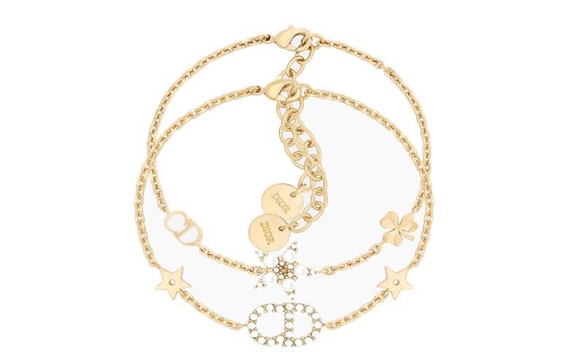 (Women) Dior Clair D Lune Gold Plated Bracelet Set Gold B1039CDLCY-D301
