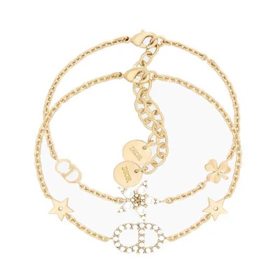(Women) Dior Clair D Lune Gold Plated Bracelet Set Gold B1039CDLCY-D301