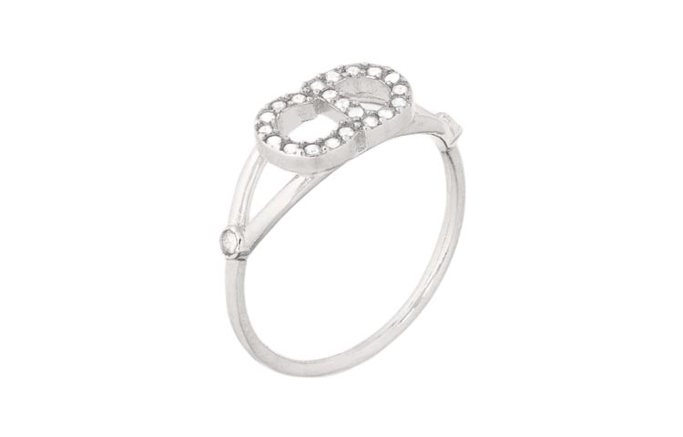 (Women) DIOR Clair D Lune Silver Ring Metal Luxury Accessory. R1137CDLCY-D102