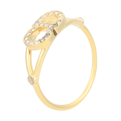 (Women) DIOR Clair D Lune White Imitation Crystal Metal Ring for Women R1137CDLCYD301