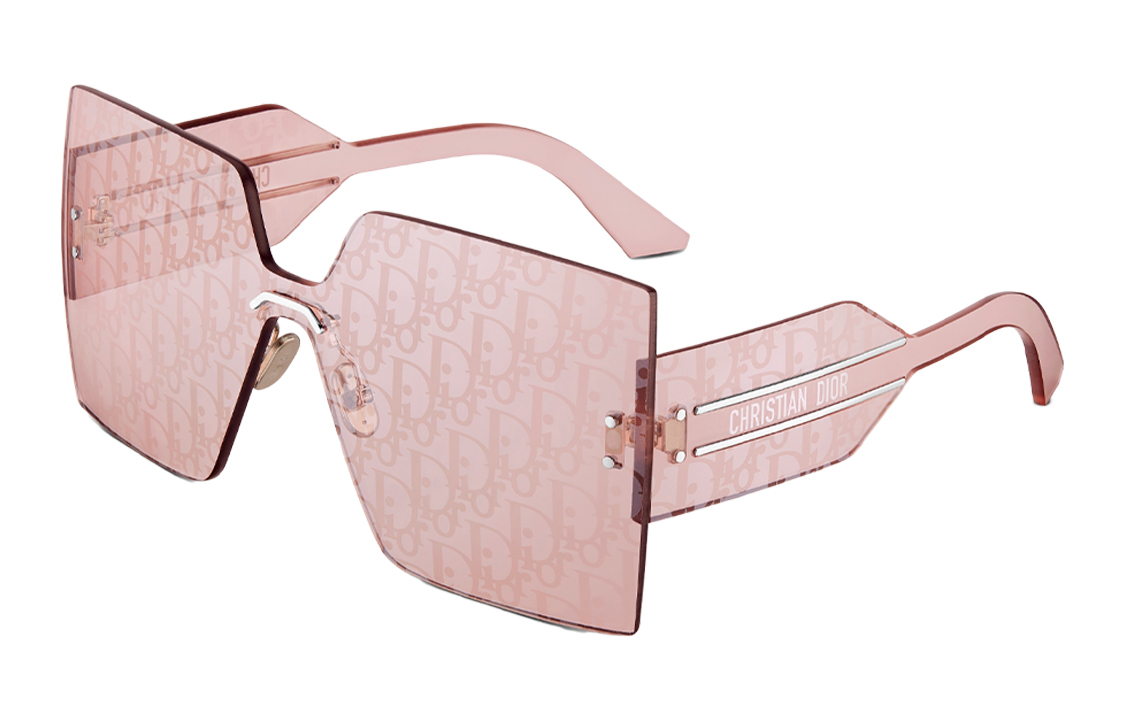 (Women) DIOR CLUB Full Logo Pink Irregular Sunglasses for Women. CLUBM5UXT-F0L8
