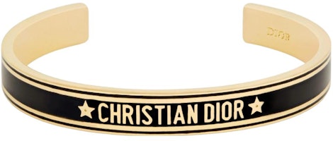 (Women) DIOR CODE Black Lacquer "CHRISTIAN" Logo Metal Bracelet Black/Gold. B1650ODELQ-D307 (Women) DIOR CODE Black Lacquer "CHRISTIAN" Logo Metal Bracelet Black/Gold. B1650ODELQ-D307